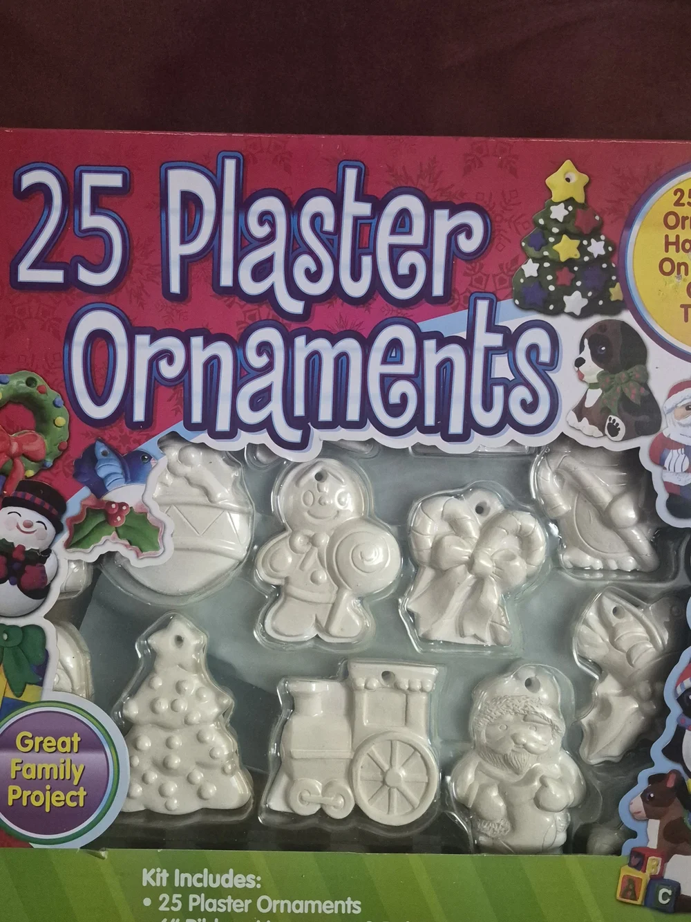 New Nicole White Plaster Ornament Paint Kit - 25 Holiday Shapes